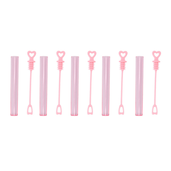 50 st Mini Bubble Wands för barn Hjärtformade Rosa Transparenta Bubble Sticks Party Favors för spelbelöningar bröllop
