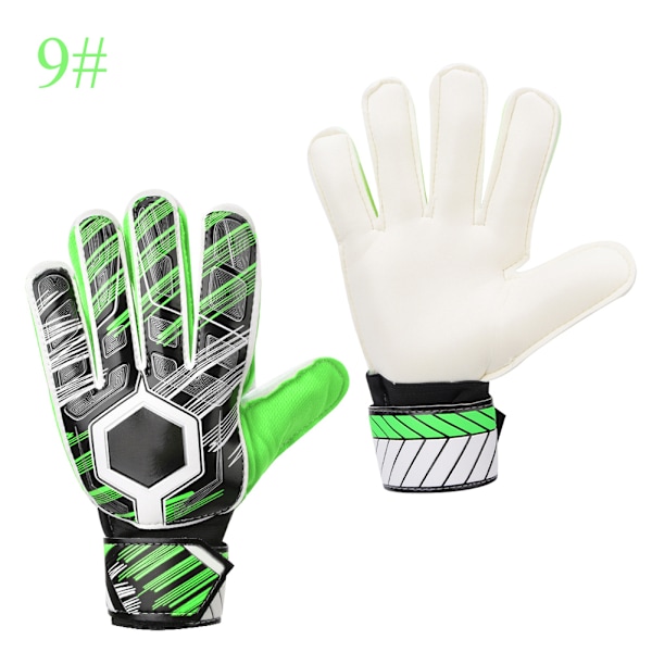 Voksne børn Professionel fodbold Fodbold Målmand Målmand Tykke PU-handsker ProtectorGreen 9#