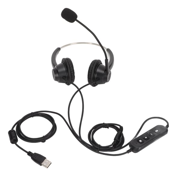 H360D‑USB‑3 USB Business Headset Binaural USB-headset stöder justering av högtalarvolym, volymavstängning, mikrofonavstängning
