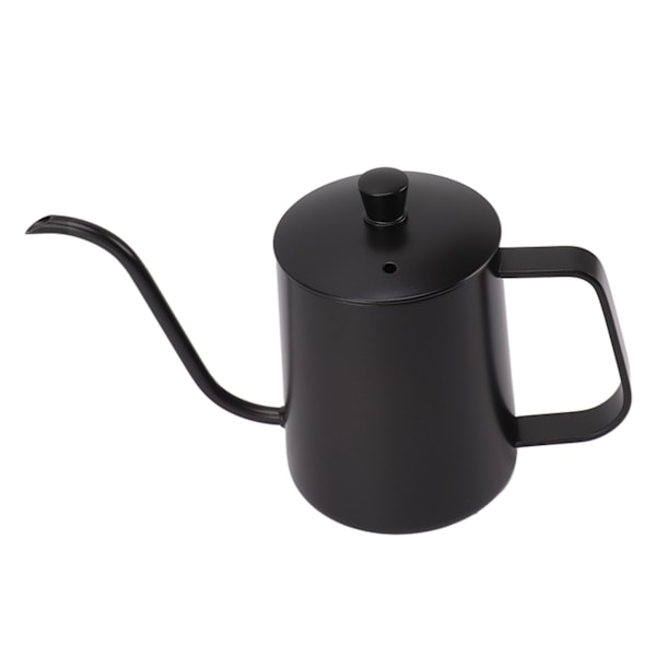 Liten kaffekjele i rustfritt stål for presis kontroll av kaffe - Gåsehalskanne for dryppkaffe - Svart - 600 ml
