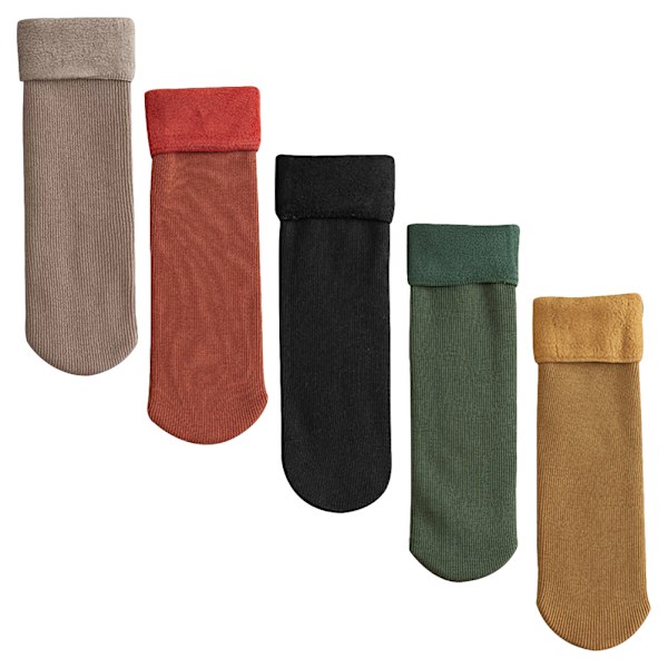 5 Pairs Fuzzy Socks Winter Fleece Thick Cozy Socks Outdoor Warm Slouchy Socks Floor Socks for Men Women