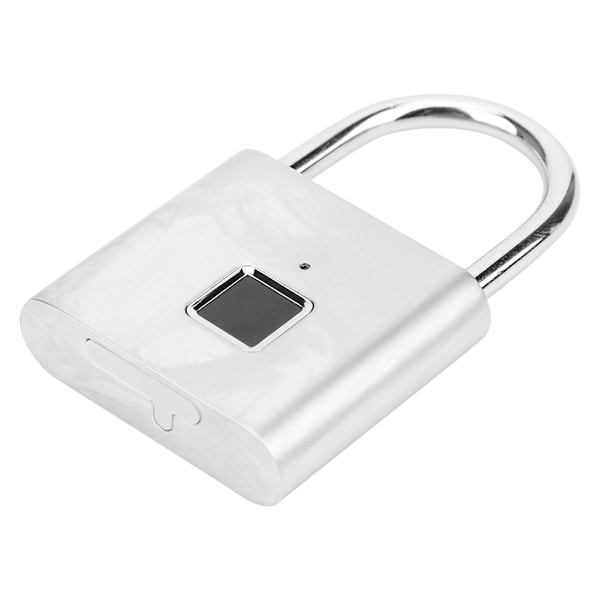 Smart fingeravtryckshänglås USB uppladdningsbart säkerhets-LED-lås för ryggsäck BagageskåpSilver