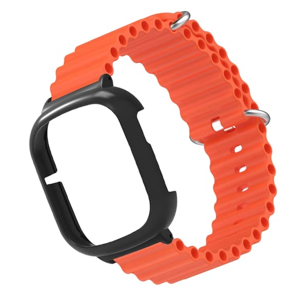 Smart Watch Cases PC Protective Shell Watch Screen Protector Bezel Ring Frame with Silicone Watch Strap for Honor 4 Orange