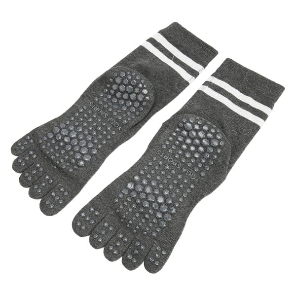 Split Toe Yoga Sokker Anti Slip Svedabsorption Bomuld Mellemlang Dame Tåsokker til Vinter