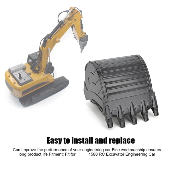 Metall RC Skuff Tilbehørsdel Passer til 1580 RC Gravemaskin Ingeniørbil