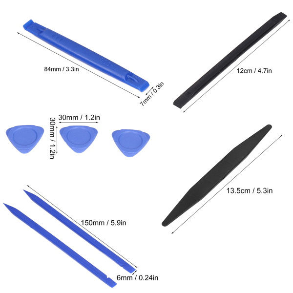 Elektronikreparationsværktøj PVC-plastikåbning Nysgerrig Triangular Sheet Spudger Pincetsæt