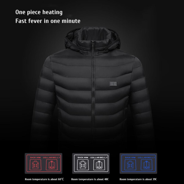 Electric Heating Coat Lett USB Electric Body Warmer Klær for menn og kvinner