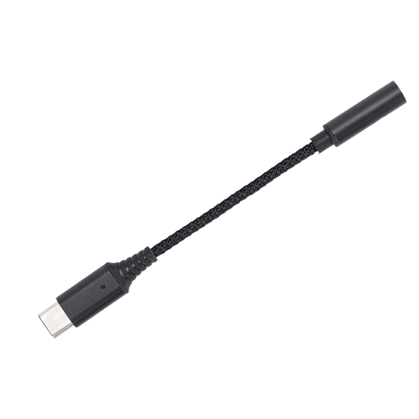 USB-C - 3,5 mm:n naaraspuhelinliitinsovitin, tyypin C kuulokeliitinsovitin, Aux-ääni, nailonpunottu kaapeli, musta
