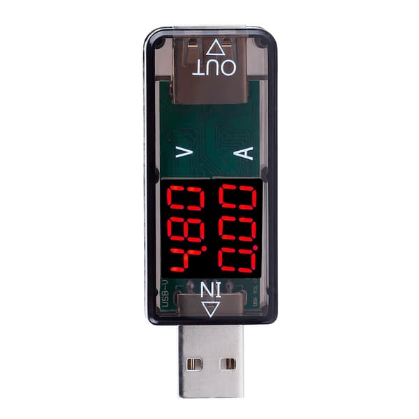 USB Farge LCD Voltmeter Amperemeter Strømmåler Multimeter Lader USB Tester (Svart)