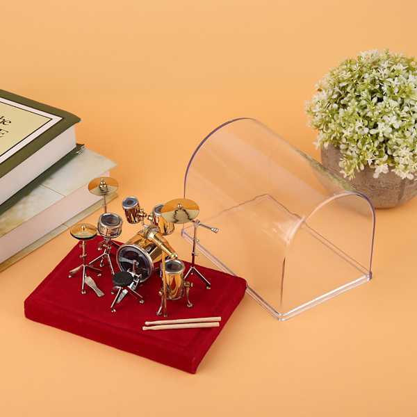 Miniature musikinstrument trommesæt Model Display Mini Ornaments Craft Home Decor (18cm)