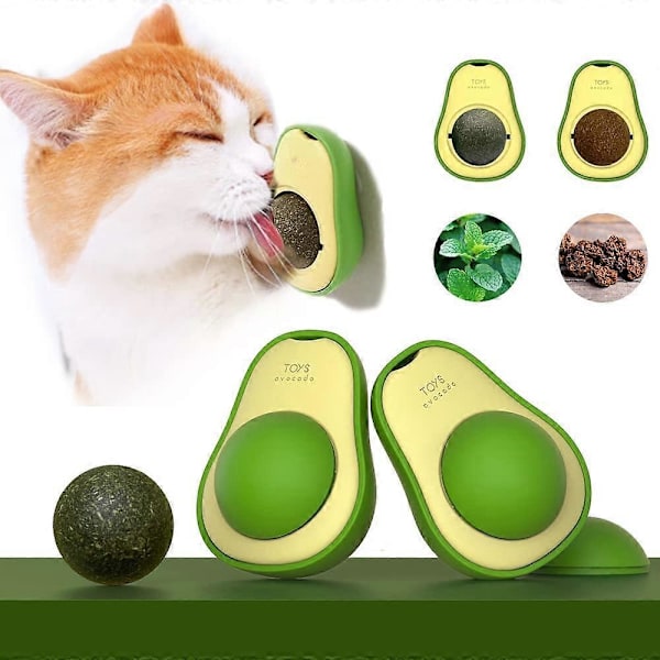 Avokado Kattmynta Väggboll Kattleksaker Kattmynta, Hälsosam Snacks Roterbara Godis Leksaker Kattunge Lekleksak, Ätbar Kattmynta Slickboll (Kattmynta & Gallfrukt)