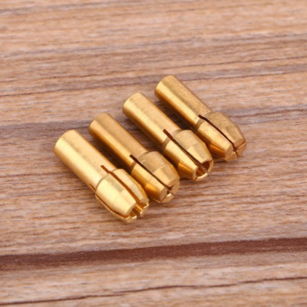 Hot 4 stk. roterende multiværktøj 1/1,6/2,35/3,2 MM messing spændepatroner adapter møtrik sæt roterende værktøj passer