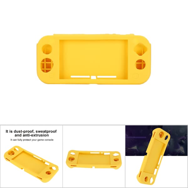 Silikonskyddsfodral för spelkonsol med grepp, halkfria tillbehör för Switch Lite (gul)