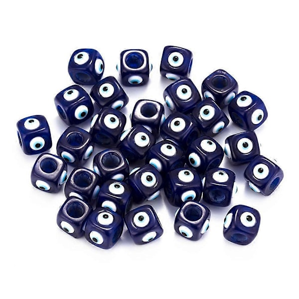 Lucky Eye Blå Charms Resin Firkantede Spacer Perler Til Smykker Halskæde Armbånd Klassisk Tilbehør EY6108