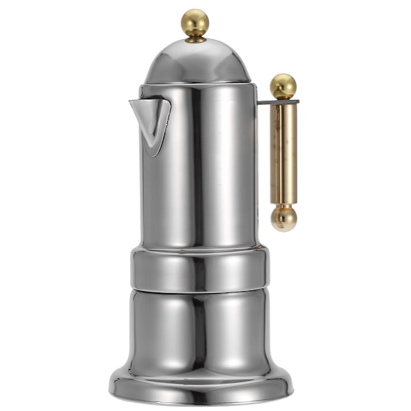 Rustfrit stål Moka Pot komfur Espressobrygger med sikkerhedsventil 200 ml