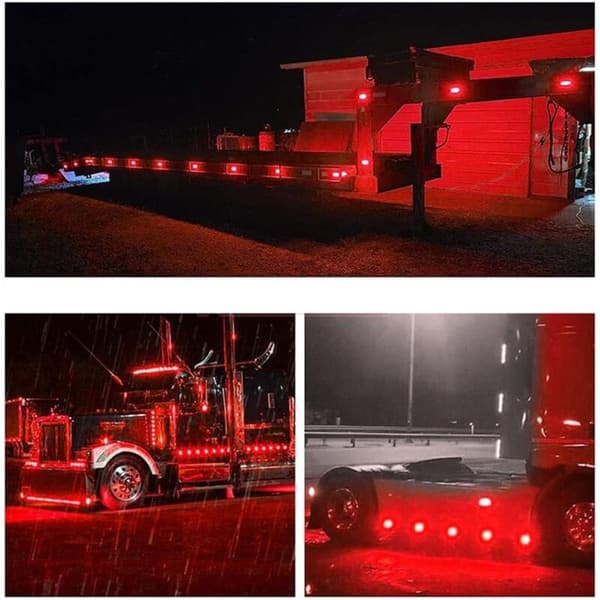 10X LED sidemarkeringslys 12/24V LED trailer sidemarkeringslys advarselslys til lastbil autocamper campingvogn (rød)