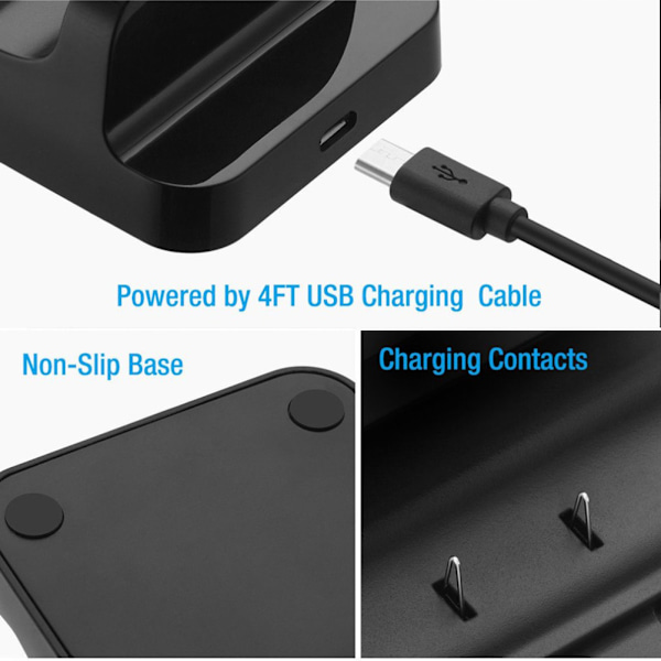 Hurtiglader for XBOX ONE-kontroller Dobbel ladestasjon Lader med 2 stk oppladbare for XBOX ONE-kontroller Batteristand
