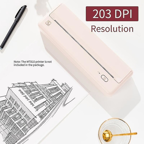 Hprt Mt810 2 stk. A4 Termisk Papirrulle kompatibel Mt810 Termisk Printer BPA-fri 10 Billeder Langtidsholdbar Perfekt kompatibel Foto Billede Kvittering Memo Pd