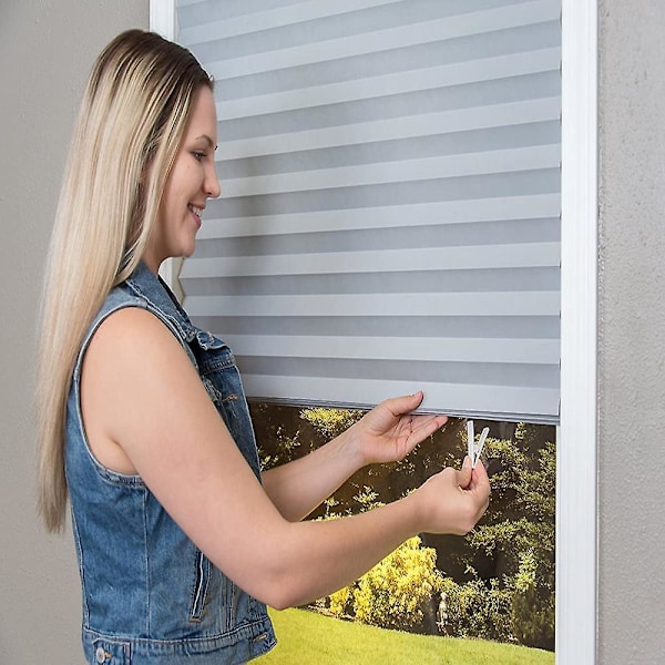 Enkle og praktiske rullgardiner til vinduer - 2 stk, 61x150 cm - Lysfiltrerende, gjennomsiktig