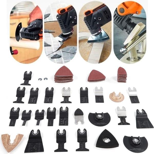 100 Multi-Material Oscillerende Savklinger i Kulstofstål - Kompatibel med Bosch, Makita, DeWalt og Andre Mærkeværktøjer