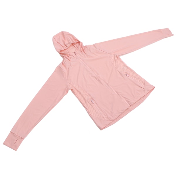 Kvinde Solbeskyttelse Hoodie Fashionable Udendørs Åndbar Langærmet UV Beskyttelse Jakke (Pink) XL