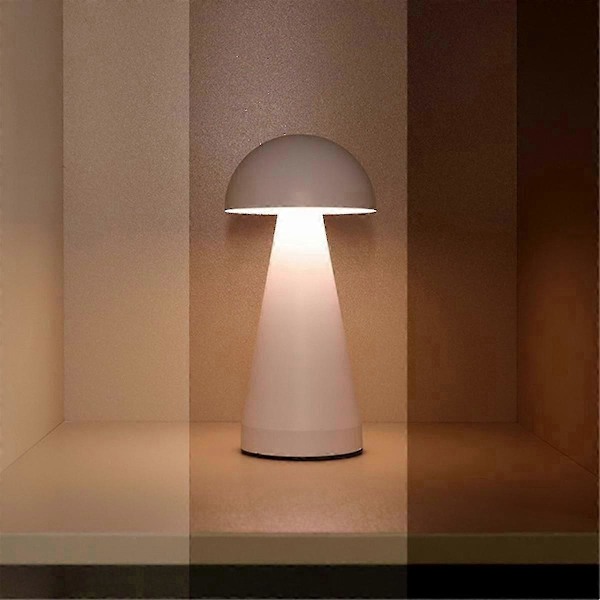 LED Oppladbar Sopp Bordlampe Skrivebords Nattbordslampe for Barnerom Søt Sengetids Berøringskontroll Lampe A