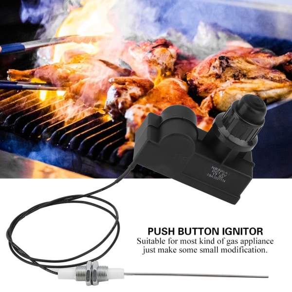 Picnic BBQ Kaasugrilli Push Button Kipinägeneraattorin sytytinsarja 60 cm:n kaapelilla