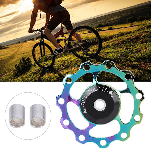 Bakväxelhjul i aluminiumlegering för mountainbike, styrlager för remskivor, cykeltillbehör, färgglad-11T