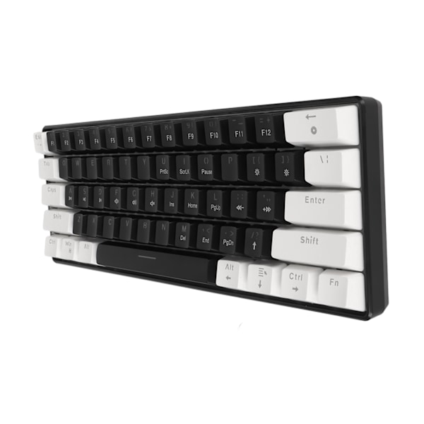 61-tasters mekanisk tastatur Blå switch Kablet RGB Gaming Mekanisk tastatur med cool lyseffekt til kontorstudie Hvid og sort