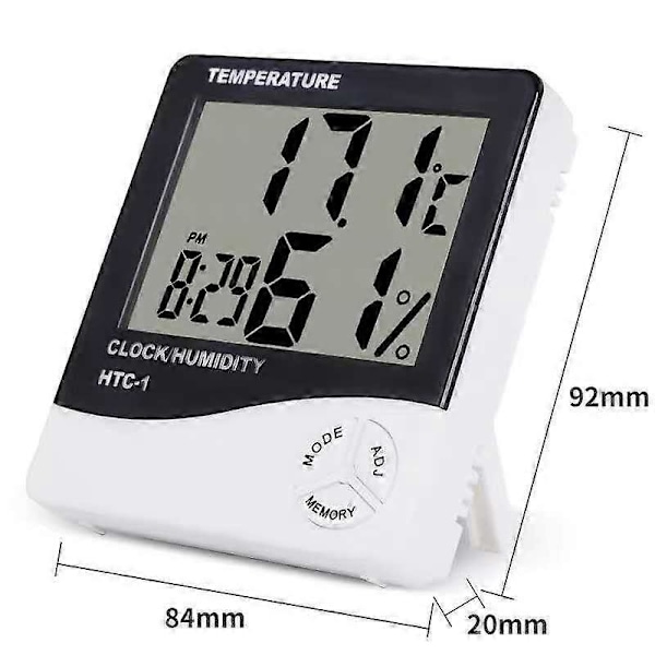 Digital Hygrometer Termometer med Utomhusprob - Stor LCD-skärm - / Omkopplare - Hem/Kontor/Sovrum