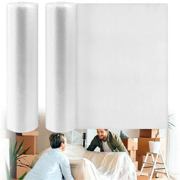 2 Ruller Pudeindpakning Silkefilm Vandtæt, 200 cm x 20 meter Polstring Pudeindpakning kompatibel med Møbler Hjemmekontor, (2 Ruller)