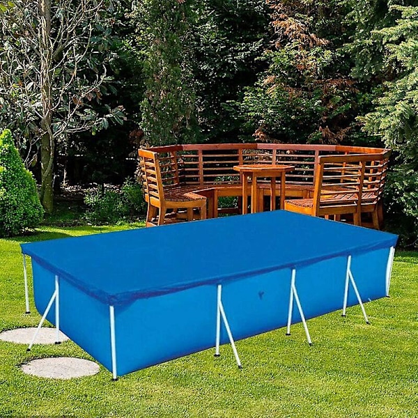 Rektangulärt Rörformigt Poolskydd, Rektangulärt Poolskydd, Bubbelplastskydd för Rörformiga Pooler, Regnskydd 221X150CM Blå