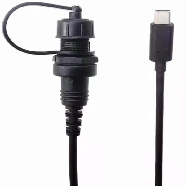 USB 3.1 Typ-C C Hane Till Hona Infälld Panelmontering Förlängnings Vattentät Kabel Bil