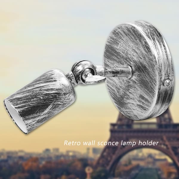 Retro Væglampe Bar Kaffebar Korridor Lampeholder med E27 Fatning (Sølv)