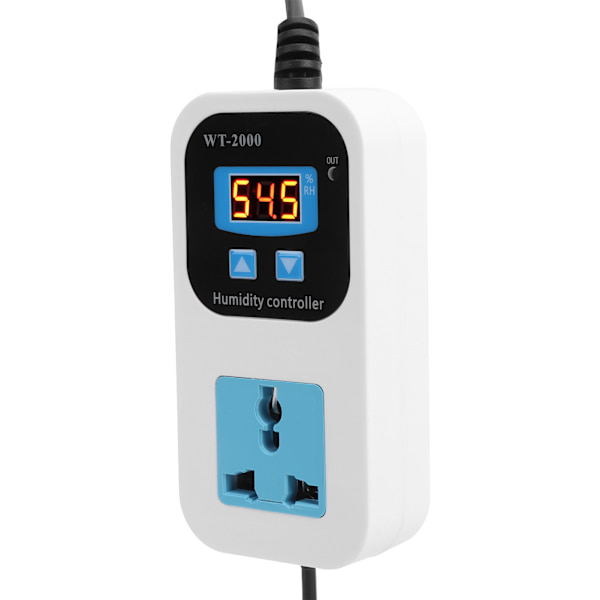 Digital fuktighetskontroller fuktighetskontroll bryterkontakt 0%~99%RH WT2000 110220V (EU-plugg)