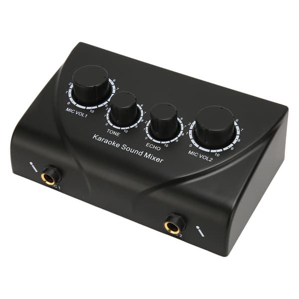 Karaoke ljudmixer professionell Plug and Play 2 mikrofonförförstärkare för hemmabiosystem 100‑240V UK-kontakt