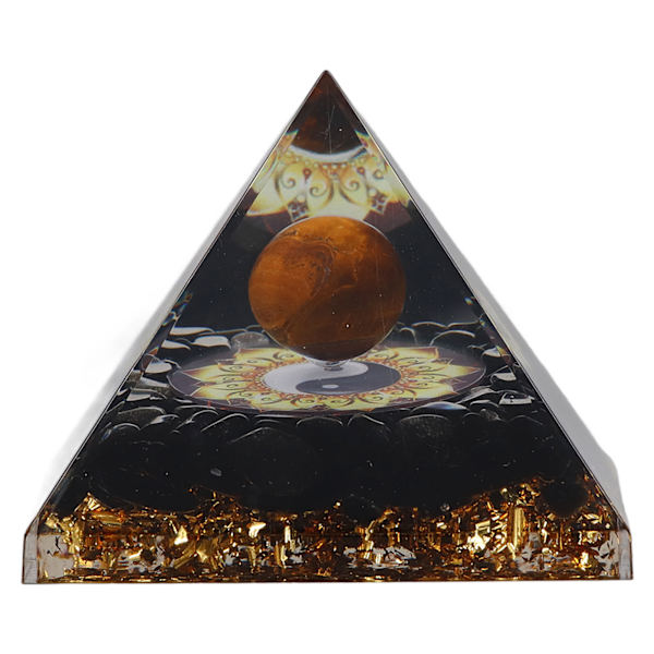 Kristallkrossad stenpyramid Kristalldropplim Resin Kristallpyramid Dekoration för hem Bildekorationer 15