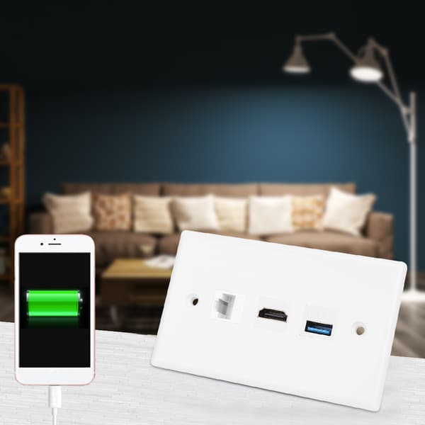 Husstand CAT6 HDMI USB3.0 Interface Stikpanel Clip On Vægpladepanel US Standard