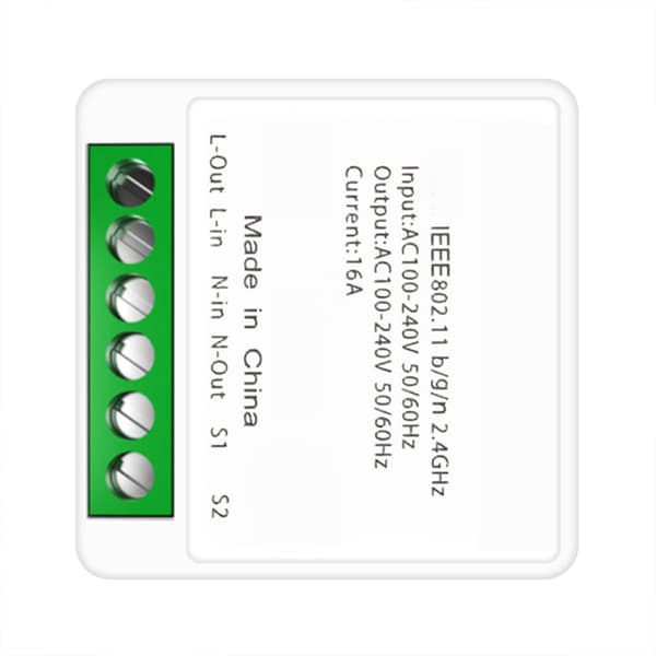 Smart lysbryter PCV WiFi APP fjernkontroll DIY av- og på-bryter for Tuya 16A hvit