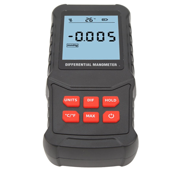 Digital Manometer 20.68Kpa Høj Nøjagtighed Overbelastning Prompt Automatisk Sluk Håndholdt Differential Trykmåler