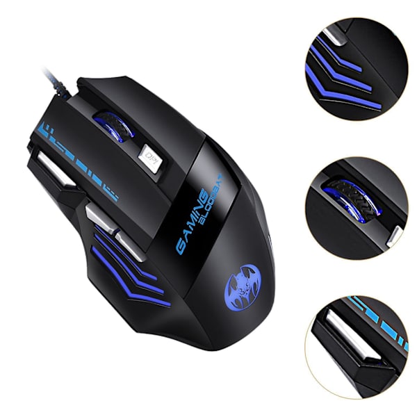 Gamingmus 150cm Kabellängd DC 5V Bekväm 100MA Ergonomisk Svart GM02