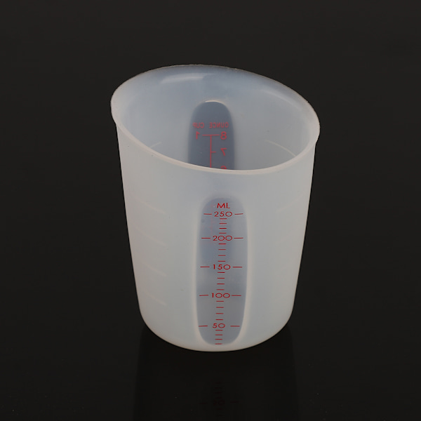 Transparent myk silikonmålebeger Visuell semipermeabel melkebeger (250 ml)