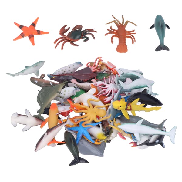 48 stk. Havdyr Legetøj Sikker Harmløs Plastik Pædagogisk Mini Størrelse Ocean Serie Miniature Legetøj til 4 til 6 År