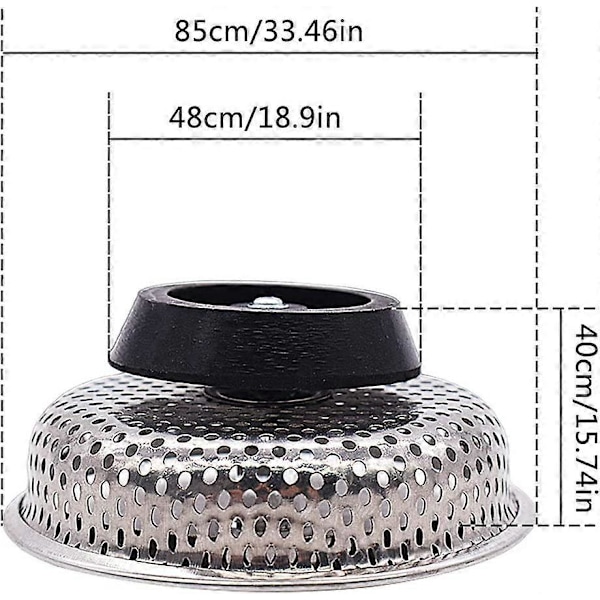 2 kpl viemärin siivilä, ruostumattomasta teräksestä valmistettu tulppa, viemärin tulppa keittiön tiskialtaan varaosiin, halkaisija 85 mm