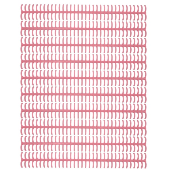 10 stk 34 hull bindersrygg i plast, avtakbare løse bladringer, 12 mm diameter, rosa