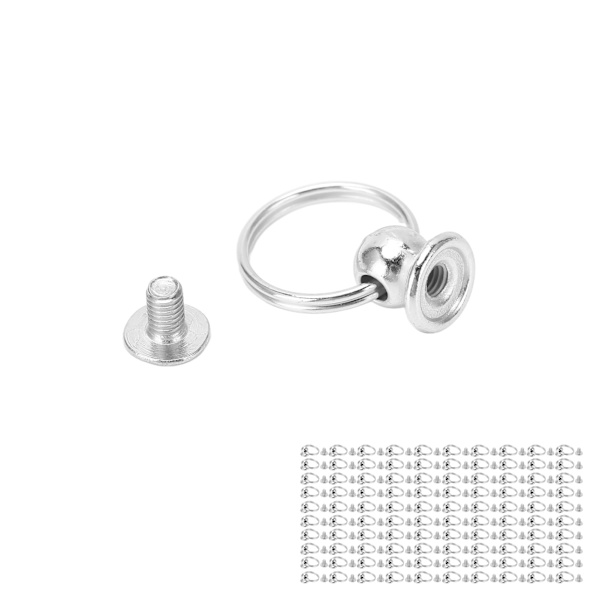 100 set monknit med dragkedjor 8mm högglans kopparmaterial dubbelögla dragkedja för DIY kläder väskor skor silver