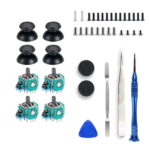 4 st Analoga Joysticks med Joystick-kåpor för 3D-joystick