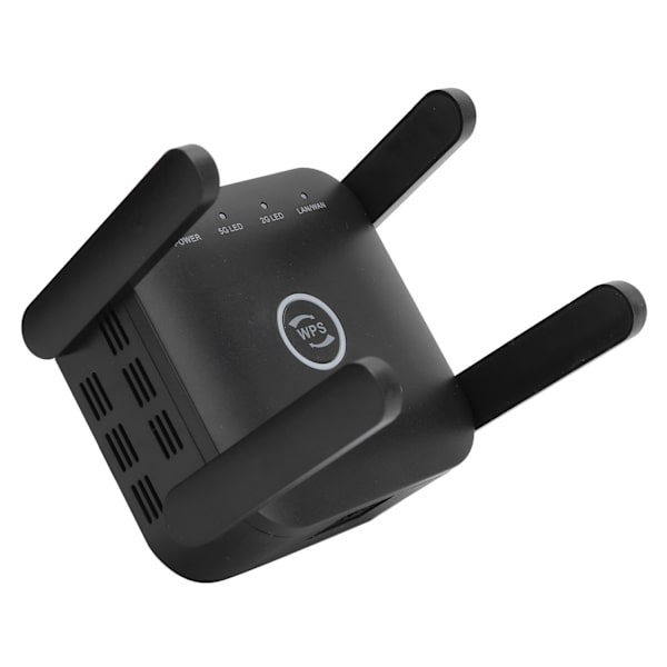 Trådlös Wifi Repeater Signalförstärkare Räckviddsförlängare Datortillbehör AC 110-240V Svart EU-kontakt
