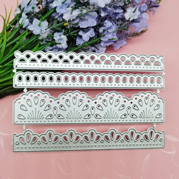 Metallspetsblomm Kant Skärformar - DIY Korttillverkning Schablon Präglingsverktyg