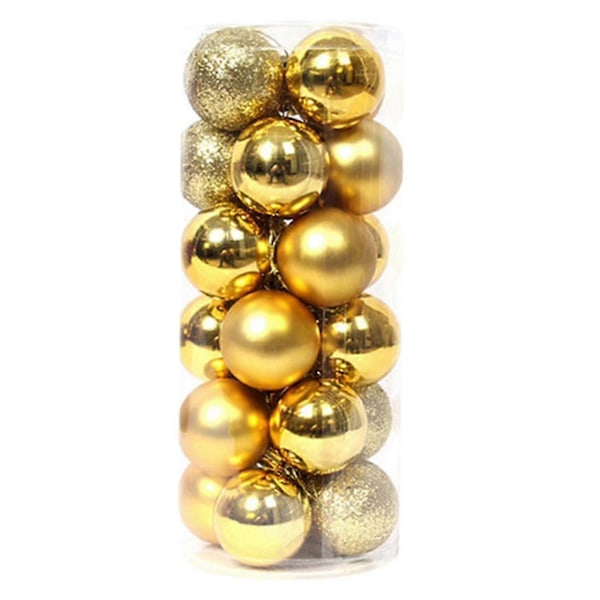 24 st Julgranskulor Okrossbara Julgranskulor Dekorationer Set -JRCN Lila 10cm